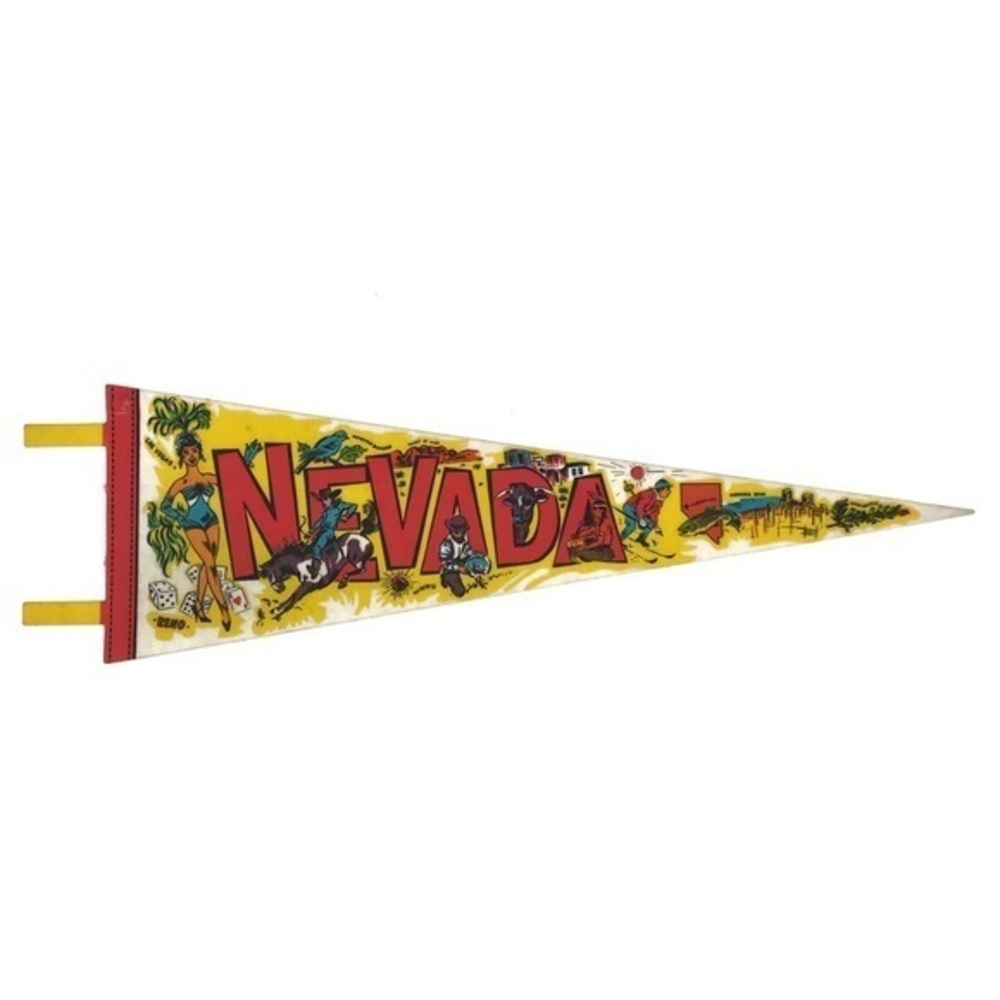 Vintage Nevada Felt Pennant Flag
